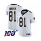 Men's New Orleans Saints #81 Cameron Meredith White Vapor Untouchable Limited Player 100th Season Football Jersey