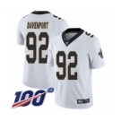 Men's New Orleans Saints #92 Marcus Davenport White Vapor Untouchable Limited Player 100th Season Footb