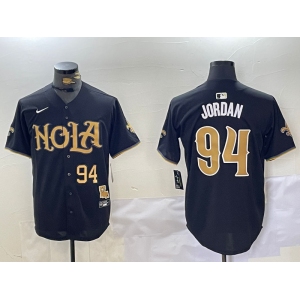 Men's New Orleans Saints #94 Cameron Jordan Black Cool Base Stitched Baseball Jerseys