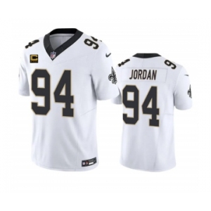 Men's New Orleans Saints #94 Cameron Jordan White 2023 F.U.S.E. With 4-Star C Patch Vapor Untouchable Limited Football Stitched Jersey