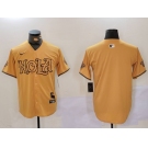 Men's New Orleans Saints Blank Gold Cool Base Stitched Baseball Jersey