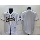 Men's New Orleans Saints Blank Grey Stitched Cool Base Nike Baseball Jersey