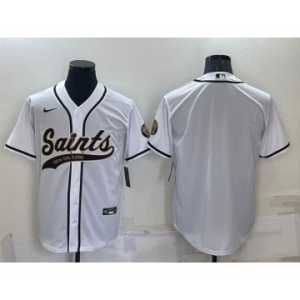 Men's New Orleans Saints Blank Grey Stitched Cool Base Nike Baseball Jersey