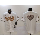 Men's New Orleans Saints Blank White Nola Baseball Jerseys