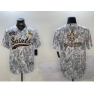 Men's New Orleans Saints Team Big Logo 2024 Arctic Camo Salute To Service Stitched Baseball Jerseys