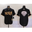 Men's New Orleans Saints Team Big Logo Black Cool Base Stitched Baseball Jersey