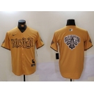 Men's New Orleans Saints Team Big Logo Gold Cool Base Stitched Baseball Jersey