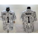 Men's New York Giants #1 Malik Nabers 2024 F.U.S.E Arctic Camo Salute To Service Limited Stitched Football Jersey