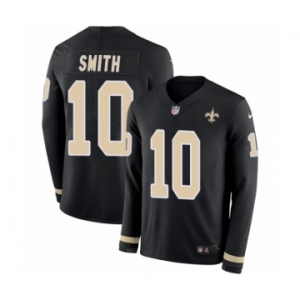 Men's Nike New Orleans Saints #10 Tre'Quan Smith Limited Black Therma Long Sleeve NFL Jersey