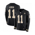 Men's Nike New Orleans Saints #11 Tommylee Lewis Limited Black Therma Long Sleeve NFL Jersey