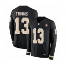 Men's Nike New Orleans Saints #13 Michael Thomas Limited Black Therma Long Sleeve NFL Jersey