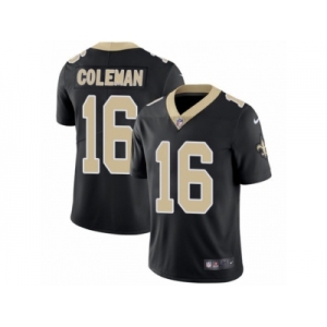 Men's Nike New Orleans Saints #16 Brandon Coleman Vapor Untouchable Limited Black Team Color NFL Jersey