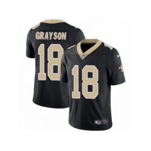 Men's Nike New Orleans Saints #18 Garrett Grayson Vapor Untouchable Limited Black Team Color NFL Jersey