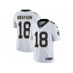 Men's Nike New Orleans Saints #18 Garrett Grayson Vapor Untouchable Limited White NFL Jersey