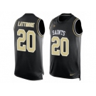 Men's Nike New Orleans Saints #20 Marshon Lattimore Limited Black Player Name & Number Tank Top NFL Jersey