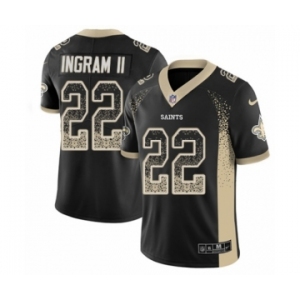 Men's Nike New Orleans Saints #22 Mark Ingram Limited Black Rush Drift Fashion NFL Jersey