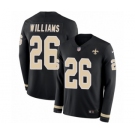 Men's Nike New Orleans Saints #26 P. J. Williams Limited Black Therma Long Sleeve NFL Jersey