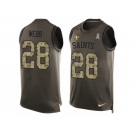 Men's Nike New Orleans Saints #28 B.W. Webb Limited Green Salute to Service Tank Top NFL Jersey