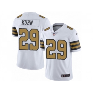 Men's Nike New Orleans Saints #29 John Kuhn Limited White Rush NFL Jersey