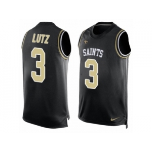 Men's Nike New Orleans Saints #3 Will Lutz Limited Black Player Name & Number Tank Top NFL Jersey