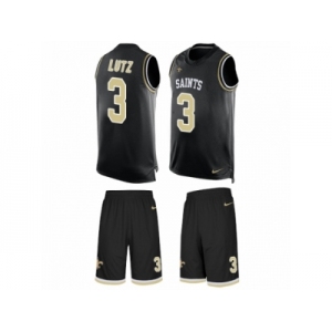 Men's Nike New Orleans Saints #3 Will Lutz Limited Black Tank Top Suit NFL Jersey