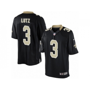 Men's Nike New Orleans Saints #3 Will Lutz Limited Black Team Color NFL Jersey