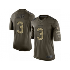 Men's Nike New Orleans Saints #3 Will Lutz Limited  Green Salute to Service NFL Jersey