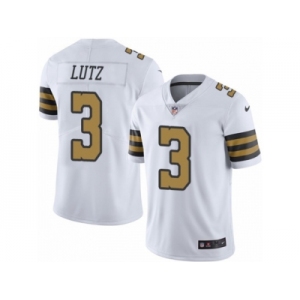 Men's Nike New Orleans Saints #3 Will Lutz Limited White Rush NFL Jersey