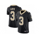 Men's Nike New Orleans Saints #3 Will Lutz Vapor Untouchable Limited Black Team Color NFL Jersey