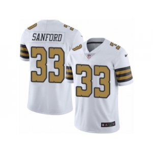 Men's Nike New Orleans Saints #33 Jamarca Sanford Limited White Rush NFL Jersey