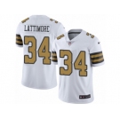 Men's Nike New Orleans Saints #34 Marshon Lattimore Limited White Rush NFL Jersey