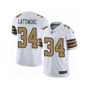 Men's Nike New Orleans Saints #34 Marshon Lattimore Limited White Rush NFL Jersey