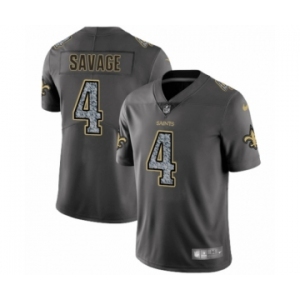 Men's Nike New Orleans Saints #4 Tom Savage Gray Static Vapor Untouchable Limited NFL Jersey