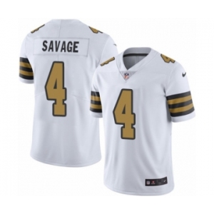 Men's Nike New Orleans Saints #4 Tom Savage Limited White Rush Vapor Untouchable NFL Jersey