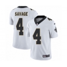 Men's Nike New Orleans Saints #4 Tom Savage White Vapor Untouchable Limited Player NFL Jersey