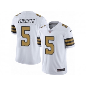 Men's Nike New Orleans Saints #5 Kai Forbath Limited White Rush NFL Jersey