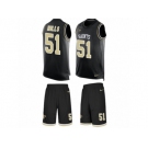 Men's Nike New Orleans Saints #51 Sam Mills Limited Black Tank Top Suit NFL Jersey