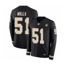 Men's Nike New Orleans Saints #51 Sam Mills Limited Black Therma Long Sleeve NFL Jersey