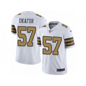 Men's Nike New Orleans Saints #57 Alex Okafor Limited White Rush NFL Jersey