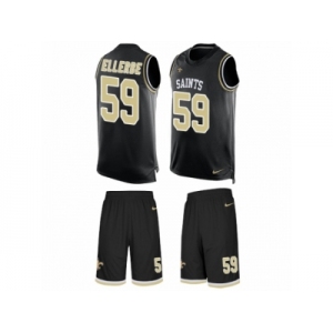 Men's Nike New Orleans Saints #59 Dannell Ellerbe Limited Black Tank Top Suit NFL Jersey