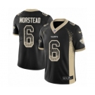 Men's Nike New Orleans Saints #6 Thomas Morstead Limited Black Rush Drift Fashion NFL Jersey