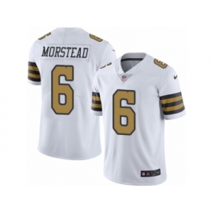 Men's Nike New Orleans Saints #6 Thomas Morstead Limited White Rush NFL Jersey