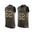 Men's Nike New Orleans Saints #62 Jahri Evans Limited Green Salute to Service Tank Top NFL Jersey