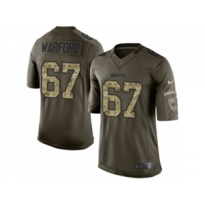 Men's Nike New Orleans Saints #67 Larry Warford Limited Green Salute to Service NFL Jersey