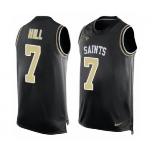 Men's Nike New Orleans Saints #7 Taysom Hill Limited Black Player Name & Number Tank Top NFL Jersey