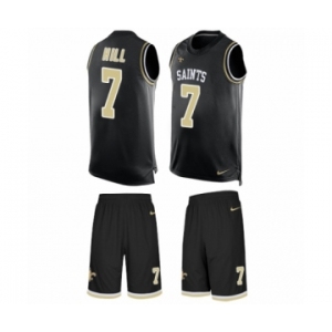 Men's Nike New Orleans Saints #7 Taysom Hill Limited Black Tank Top Suit NFL Jersey