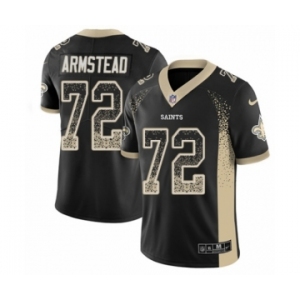 Men's Nike New Orleans Saints #72 Terron Armstead Limited Black Rush Drift Fashion NFL Jersey