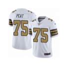 Men's Nike New Orleans Saints #75 Andrus Peat Limited White Rush NFL Jersey