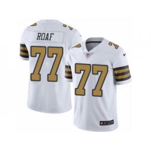 Men's Nike New Orleans Saints #77 Willie Roaf Limited White Rush NFL Jersey