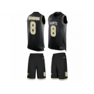 Men's Nike New Orleans Saints #8 Archie Manning Limited Black Tank Top Suit NFL Jersey